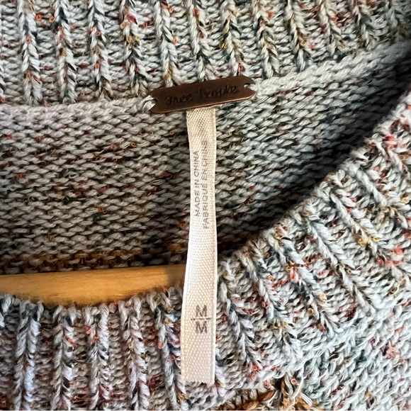 Free people open chevron knit cotton blend sweater size M excellent condition - Picture 14 of 16